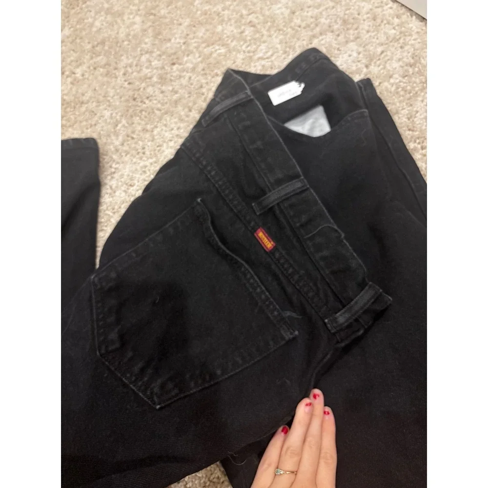 Rustler Mens Black Denim Jeans Straight Leg 100%‎ Cotton 44x30 E7621CB
